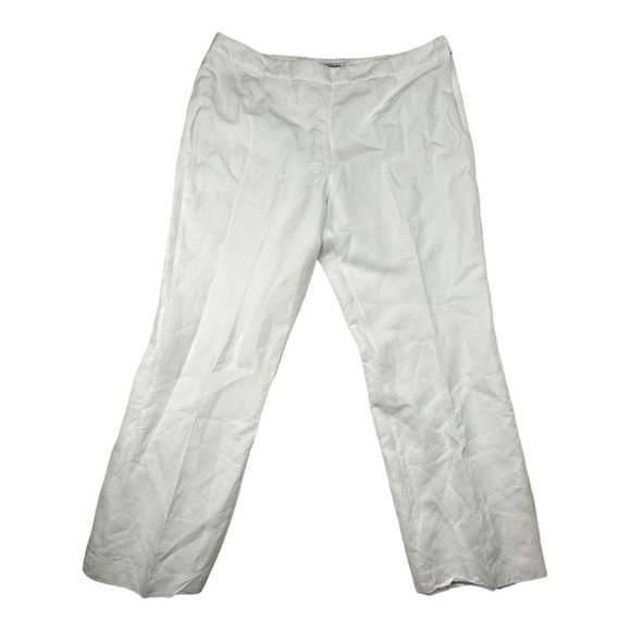 Kasper‎ Audrey Classic Side Zip Linen Blend Pants size 18 White - Picture 1 of 9